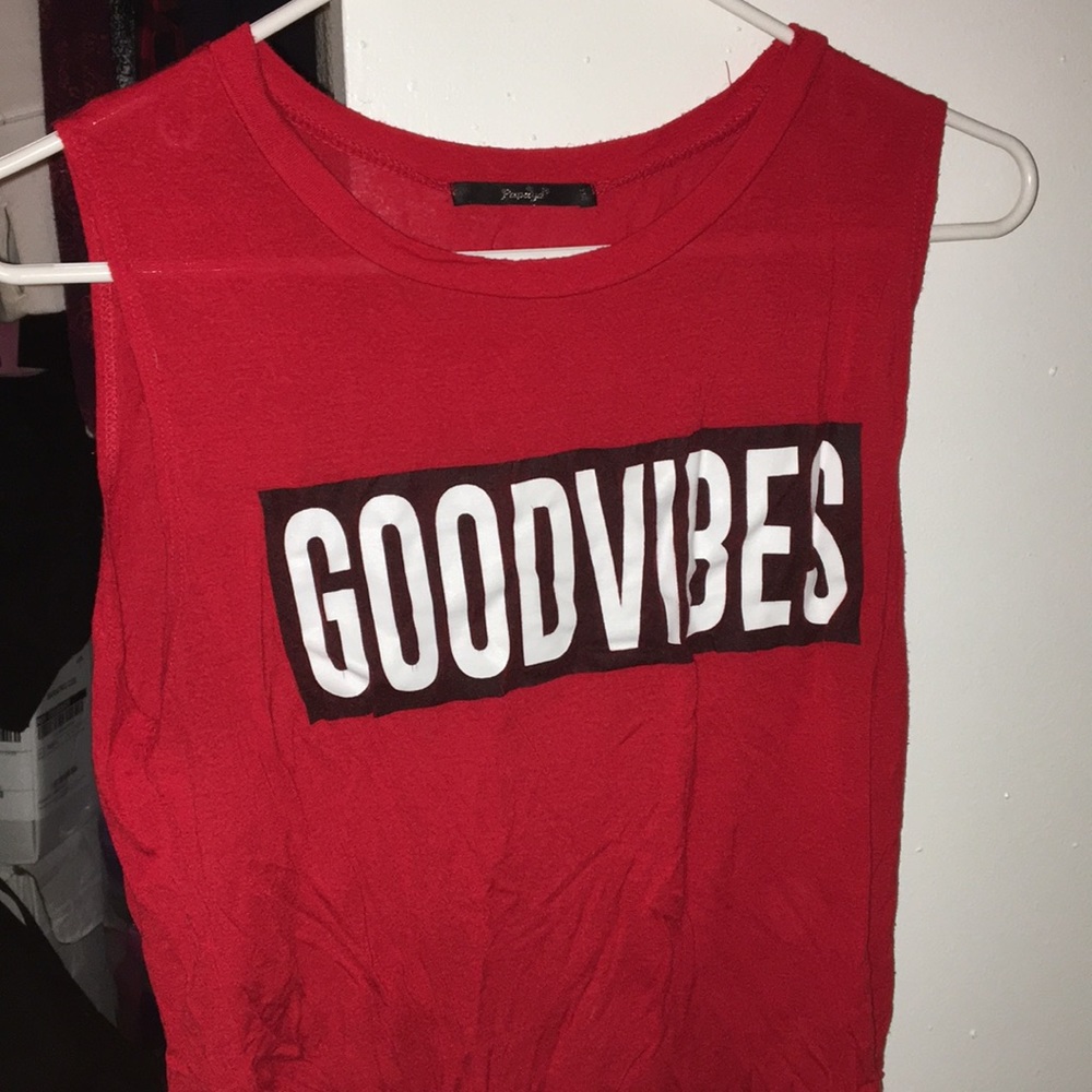 Good vibes crop top tank top
